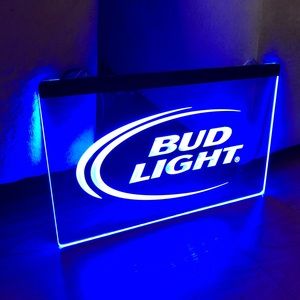 BUD LIGHT LED NEON BLUE LIGHT SIGN 8x12